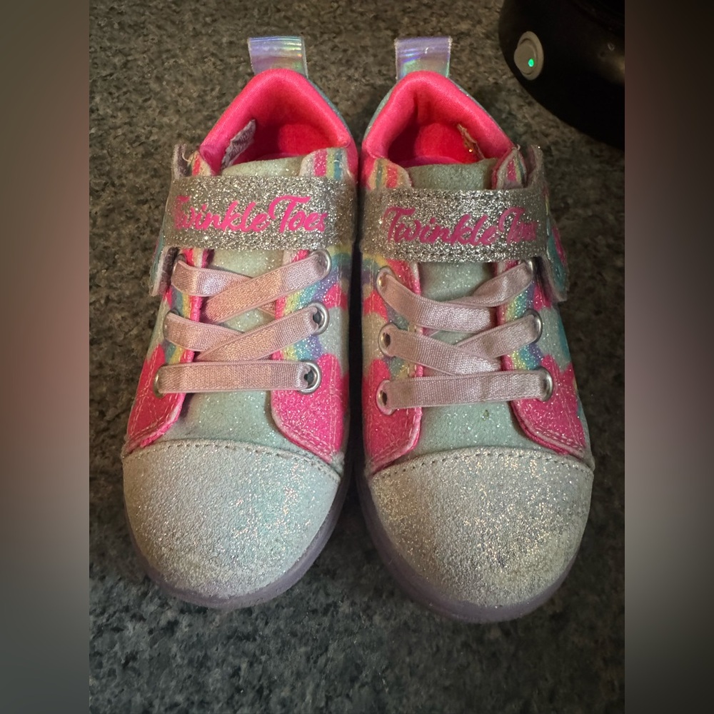 Skechers|Twinkle Toes| Toddler Girl Shoes - Pink rainbow light up size 8